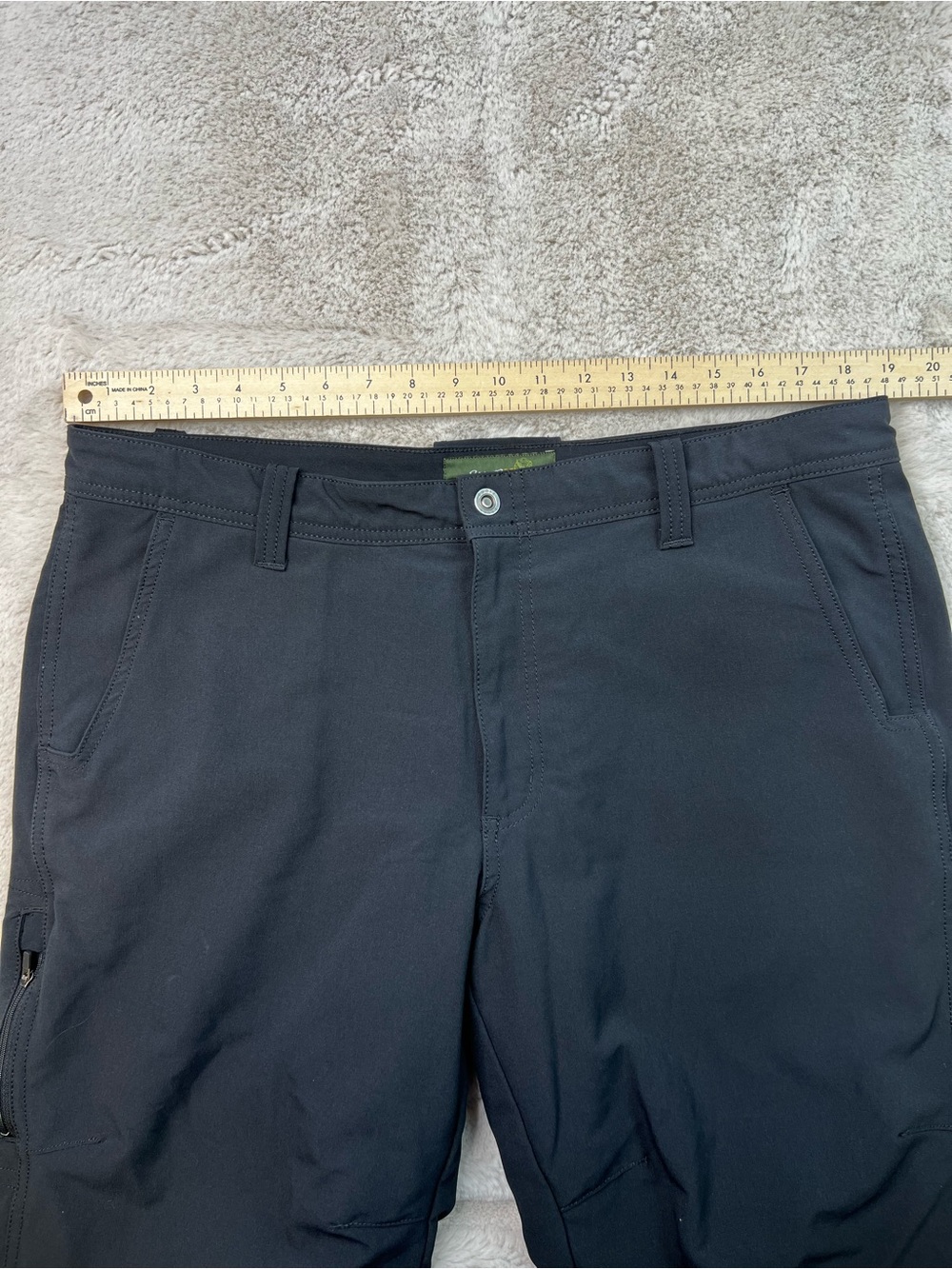Eddie Bauer Pants Men 38x30 Black Hiking Cargo Fleece Lined Outdoors Outerwear - Picture 8 of 9